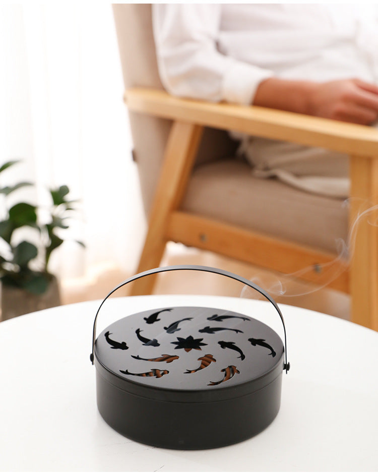 Bruciatore Incenso Antivento con Coperchio - Portaincenso Decorativo