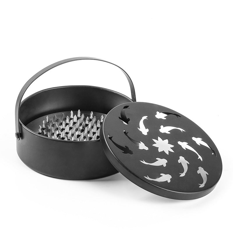 Bruciatore Incenso Antivento con Coperchio - Portaincenso Decorativo